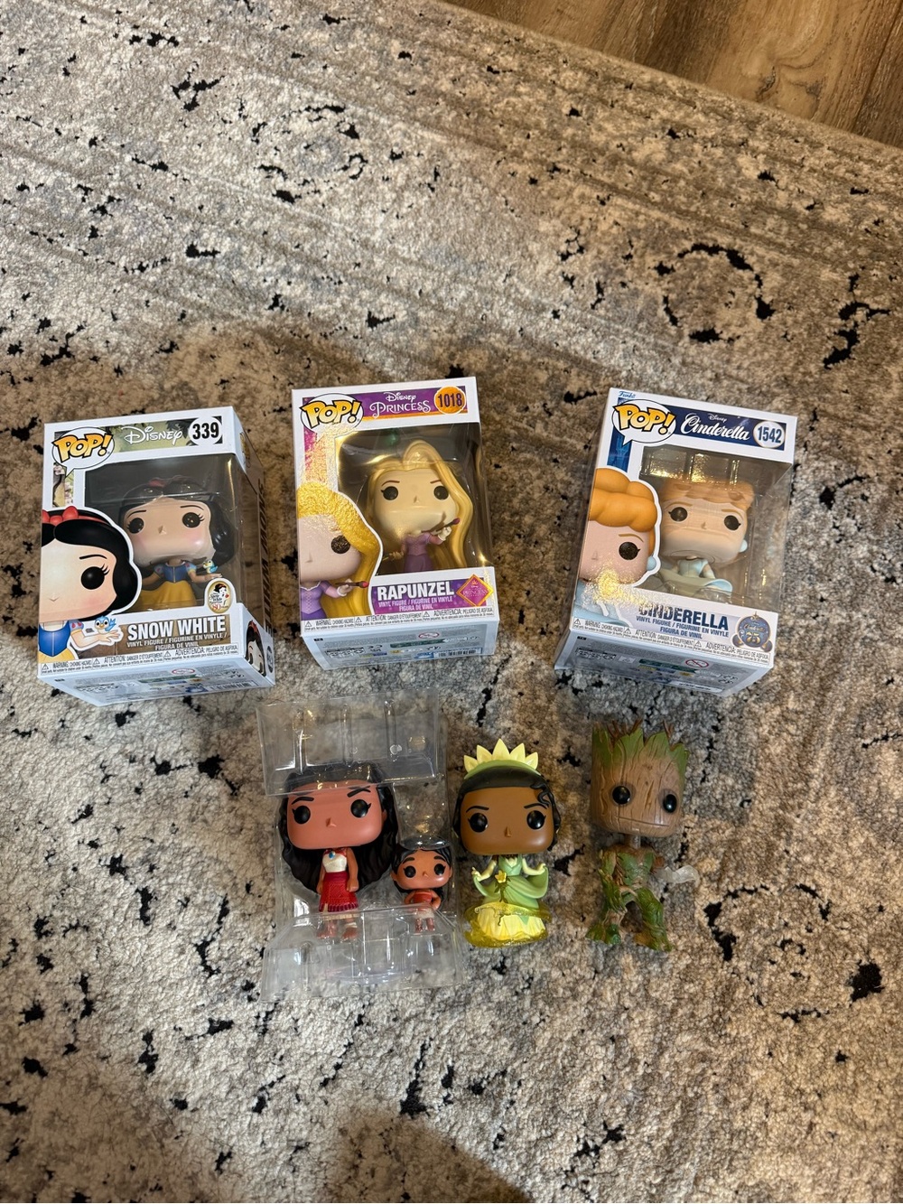 Funko Disney Princess & Groot Set - Yellow, Green, Brown, White